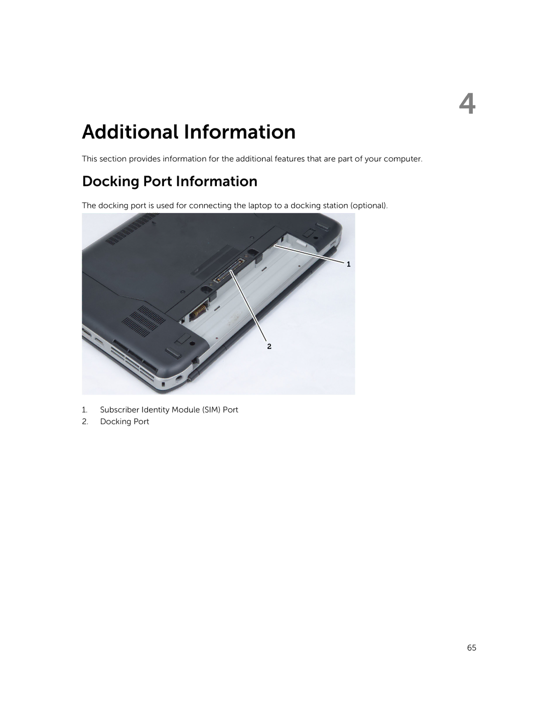 Dell I14RMT7500SLV, 469-3137, 469-4077 owner manual Additional Information, Docking Port Information 