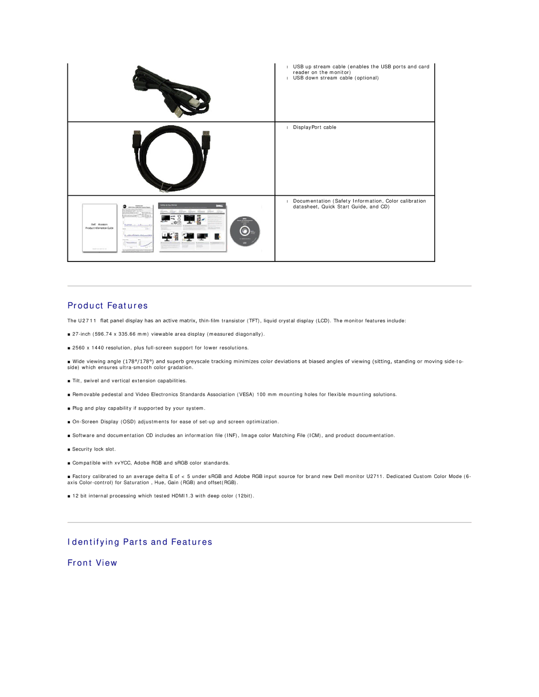 Dell G615T, 4690054 appendix Product Features, Identifying Parts and Features Front View 