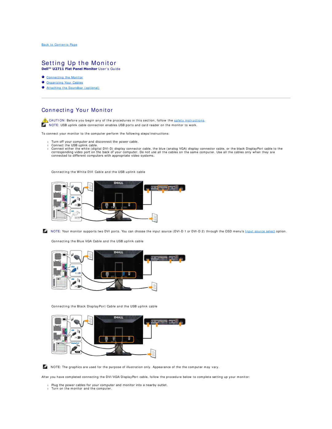 Dell G615T, 4690054 appendix Setting Up the Monitor, Connecting Your Monitor 