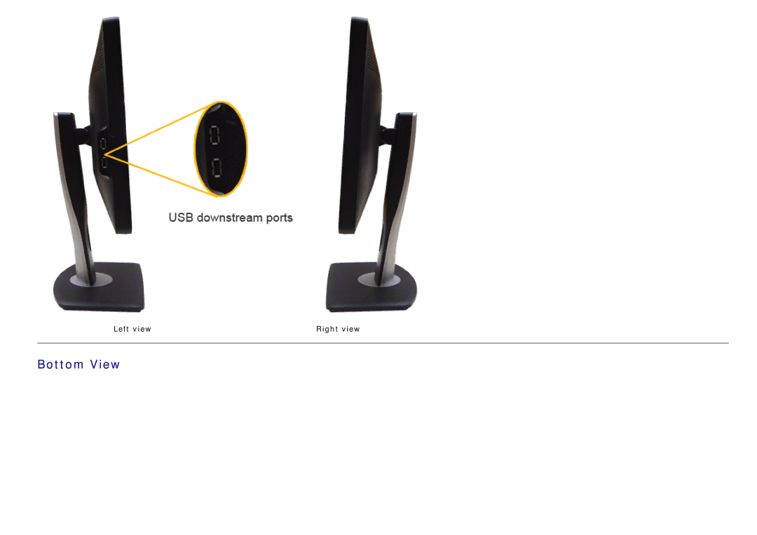 Dell P2412H-HF, 4691381 manual Bottom View 