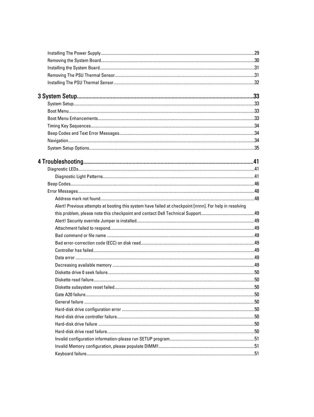 Dell 4691901 owner manual System Setup, Troubleshooting 