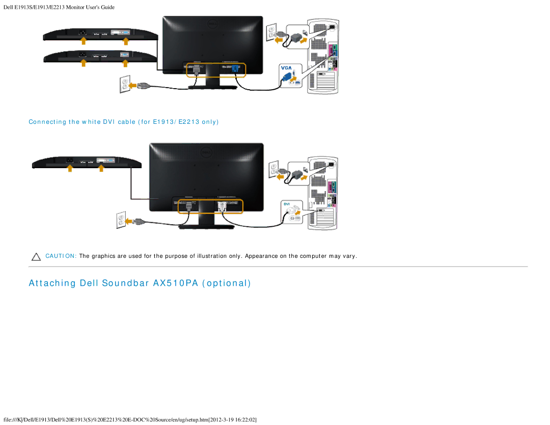 Dell 4693132 appendix Attaching Dell Soundbar AX510PA optional 