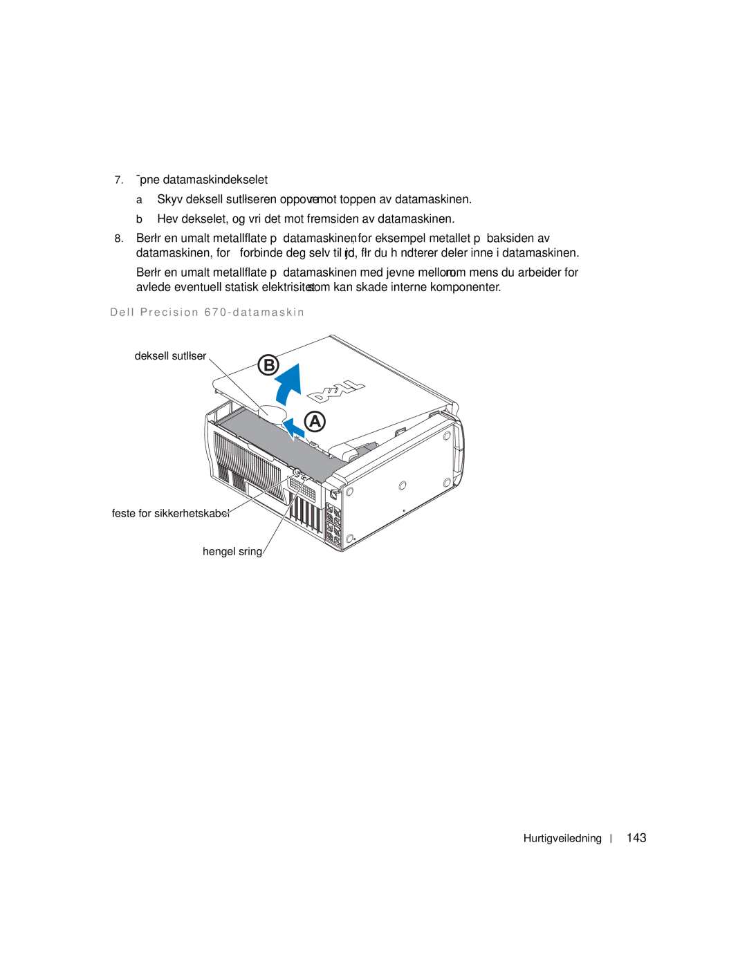 Dell 670, 470 manual 143, L l P r e c i s i o n 6 7 0 d a t a m a s k i n 