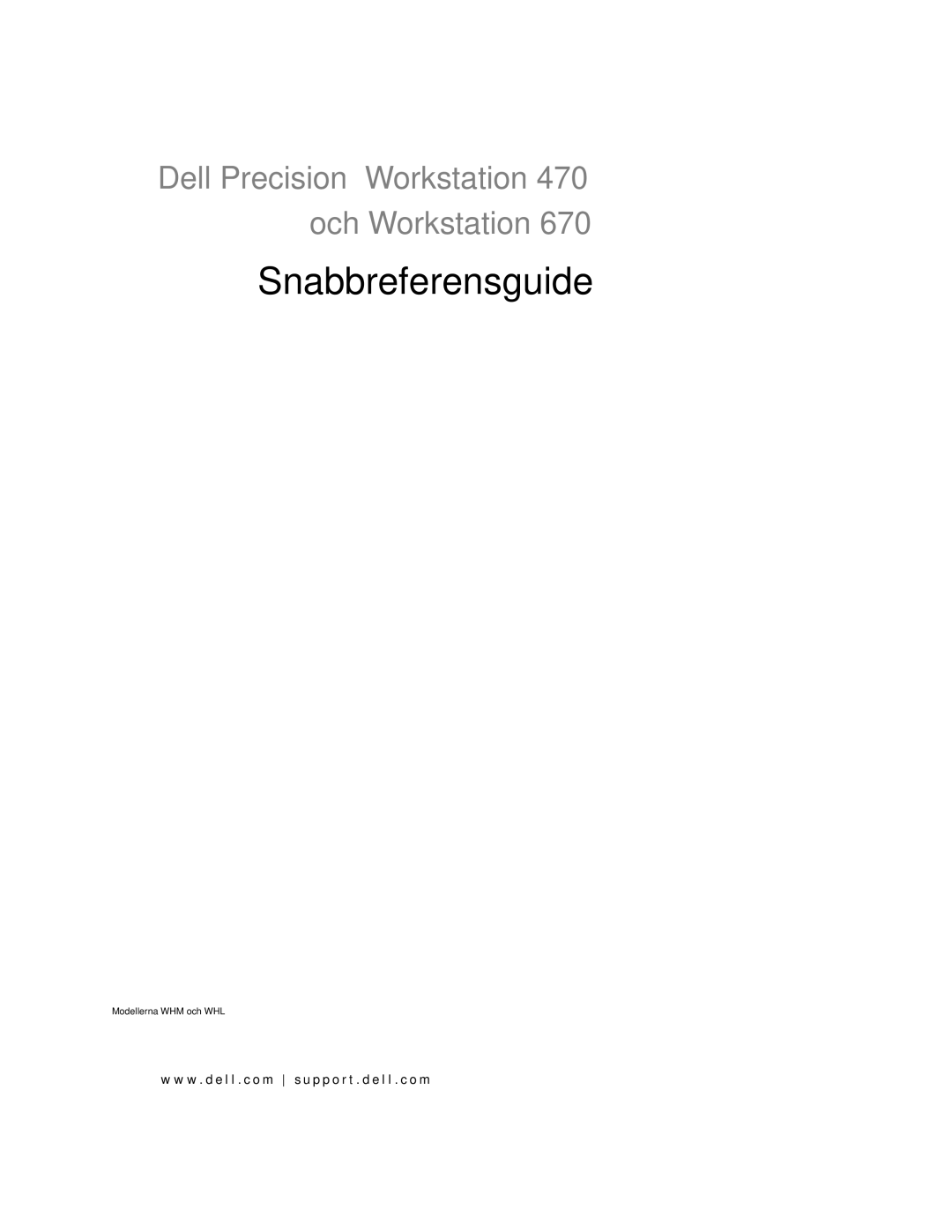 Dell 670, 470 manual Snabbreferensguide 