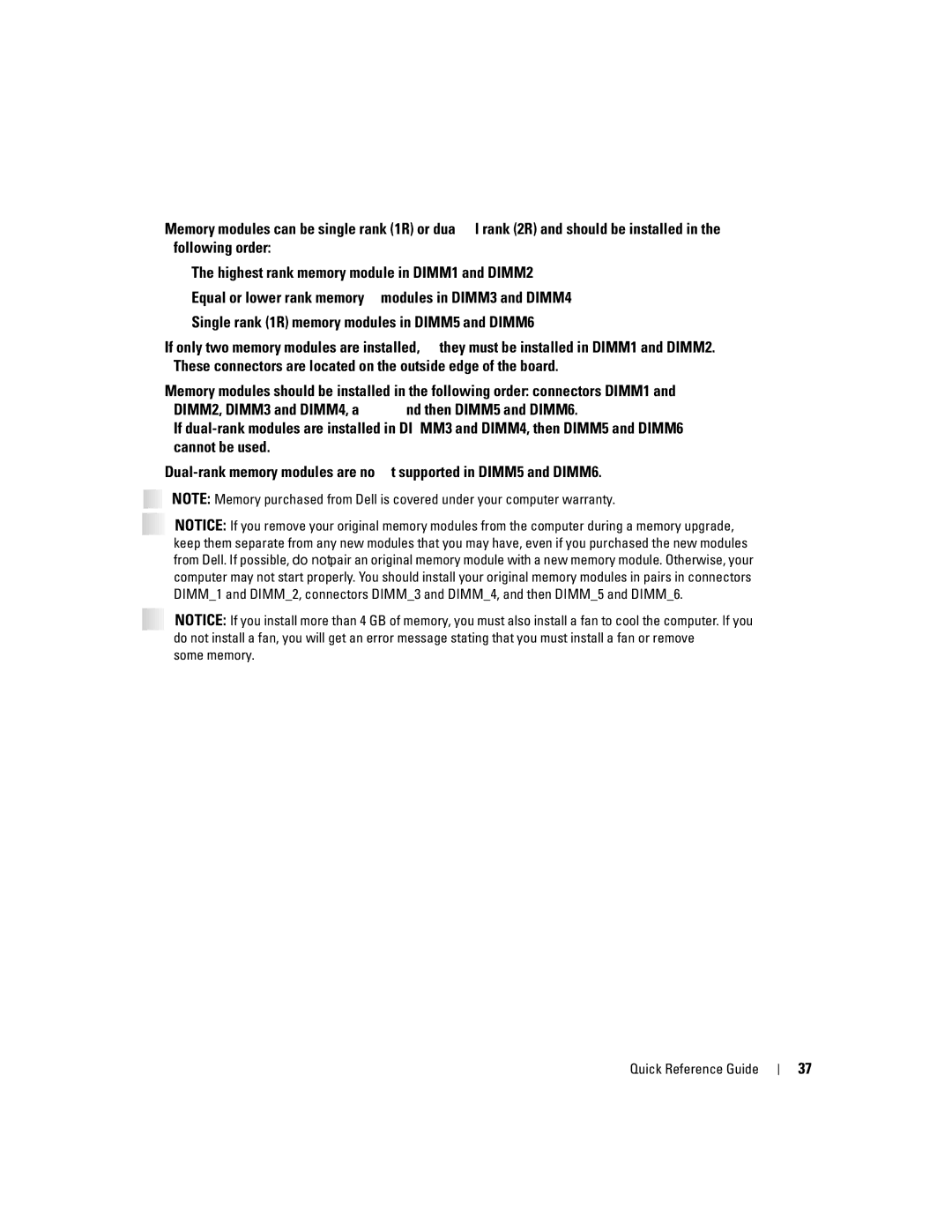 Dell 670, 470 manual Some memory Quick Reference Guide 