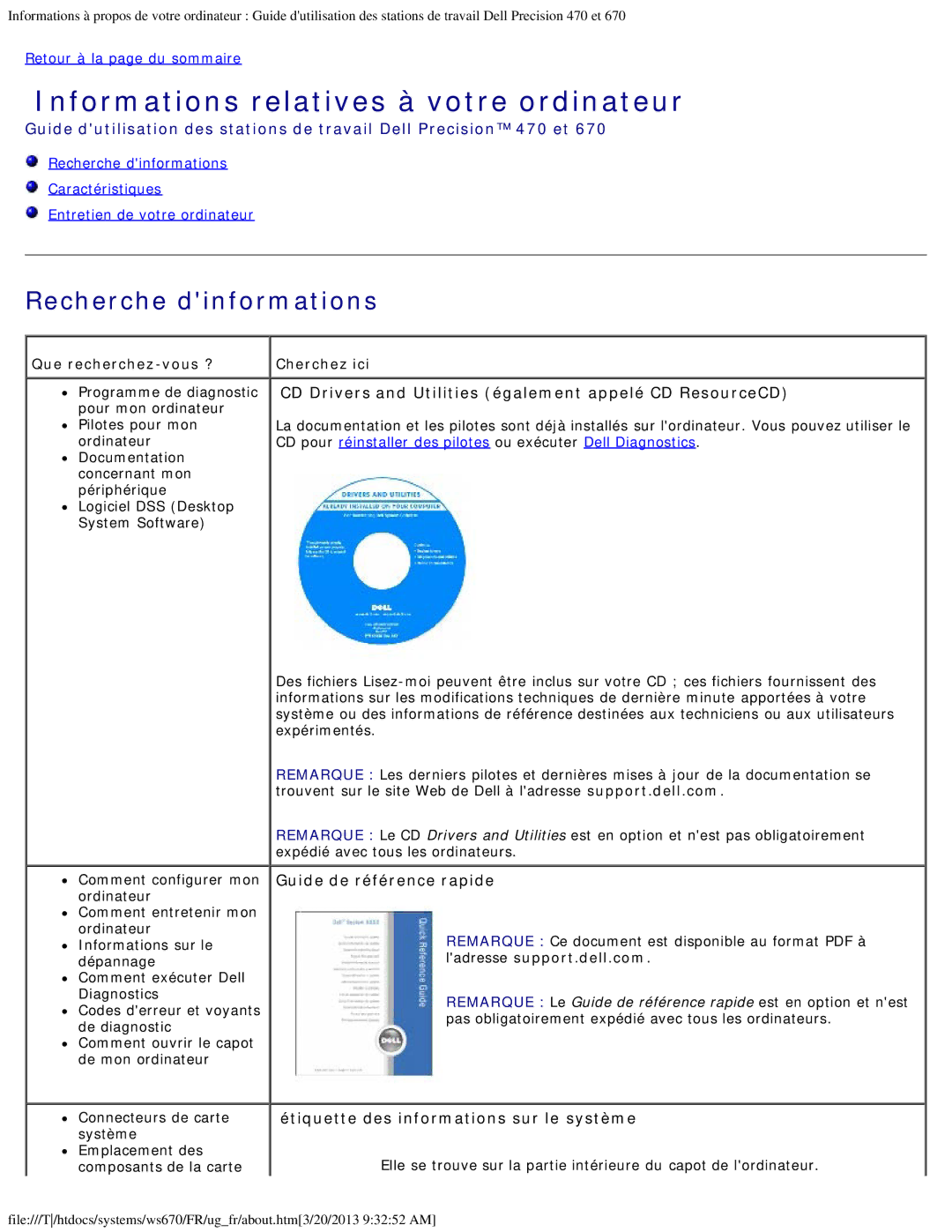 Dell 470 et 670 manual Recherche dinformations, Que recherchez-vous ?, Cherchez ici 