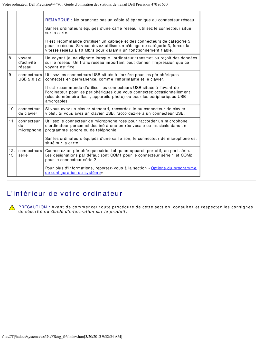 Dell 470 et 670 manual ’intérieur de votre ordinateur 