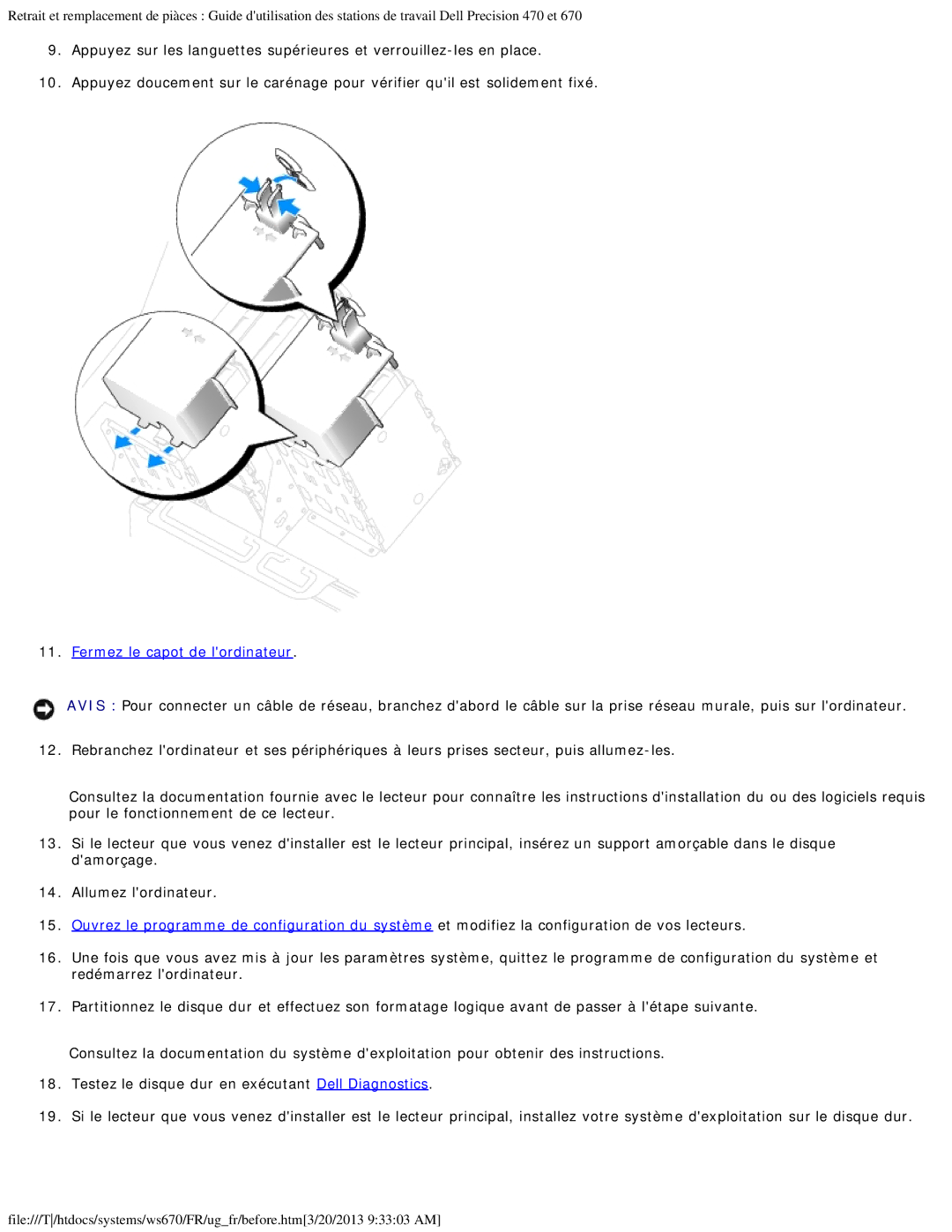 Dell 470 et 670 manual Fermez le capot de lordinateur 