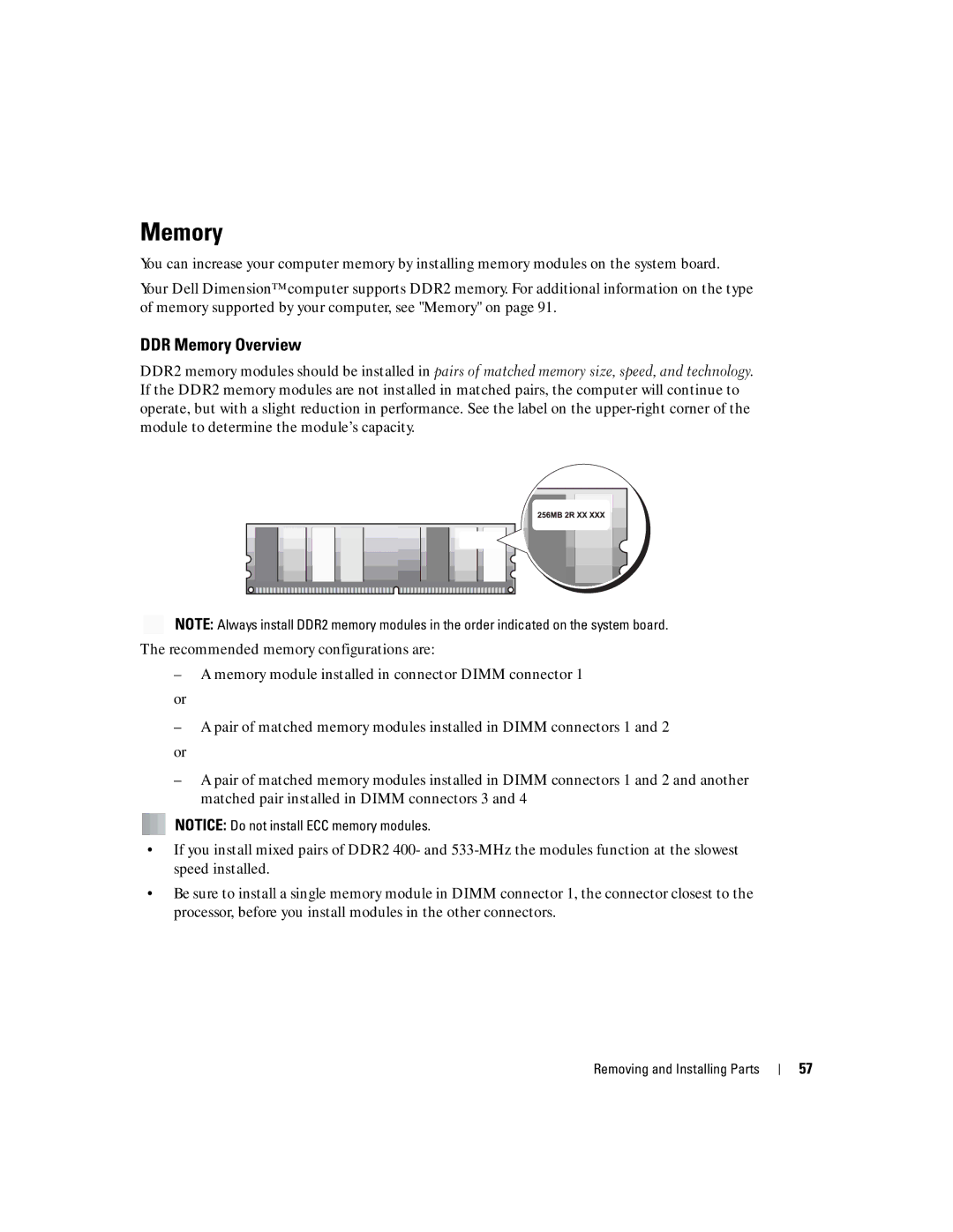 Dell 4700 manual DDR Memory Overview 