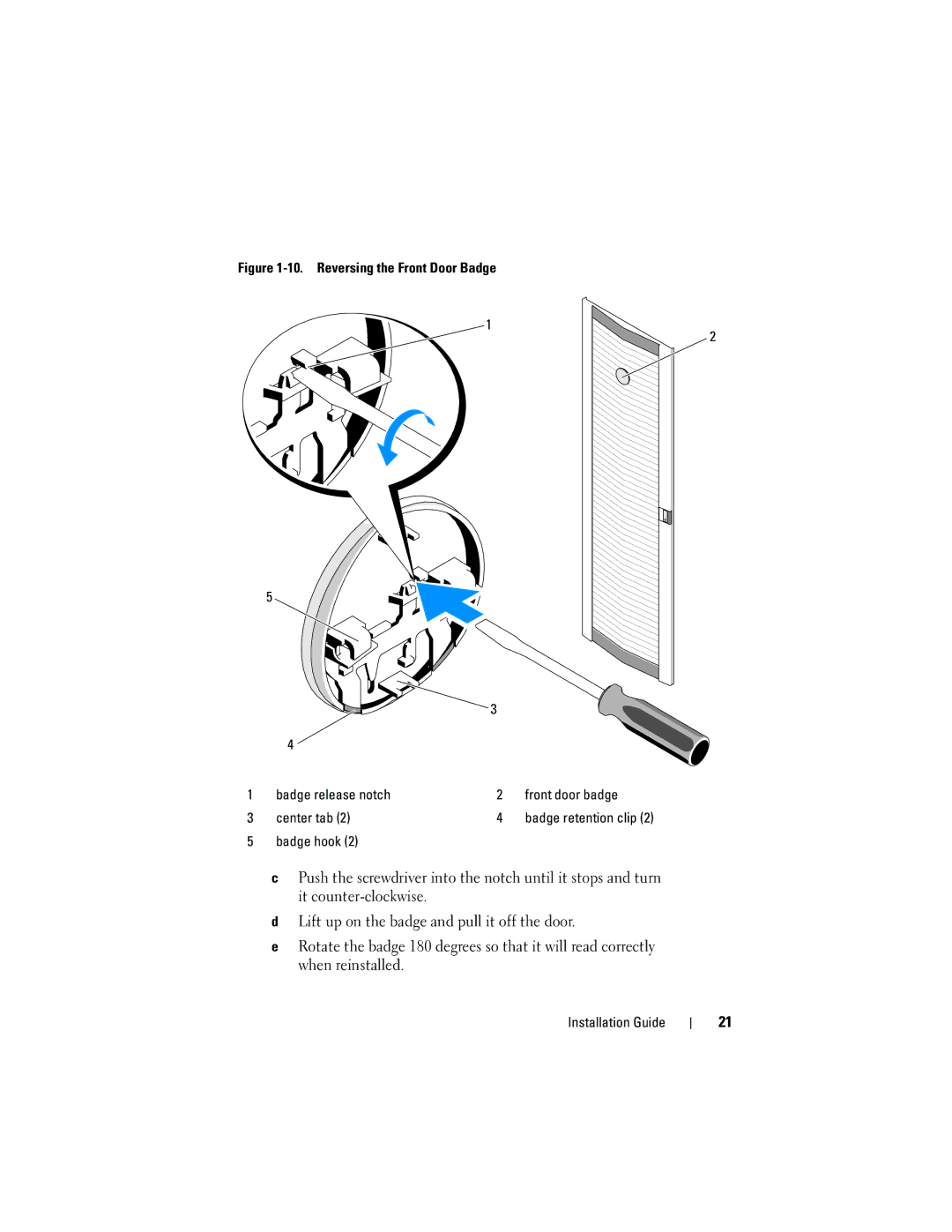 Dell 21DXJ, 4820 manual Badge hook 