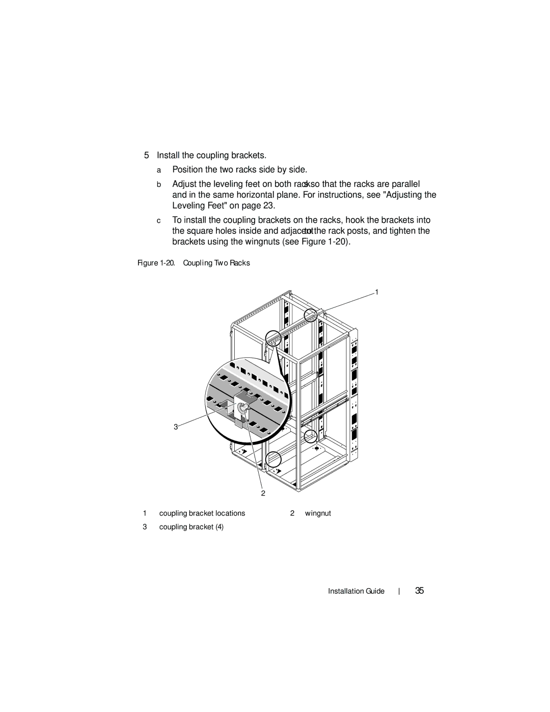 Dell 21DXJ, 4820 manual Coupling Two Racks 