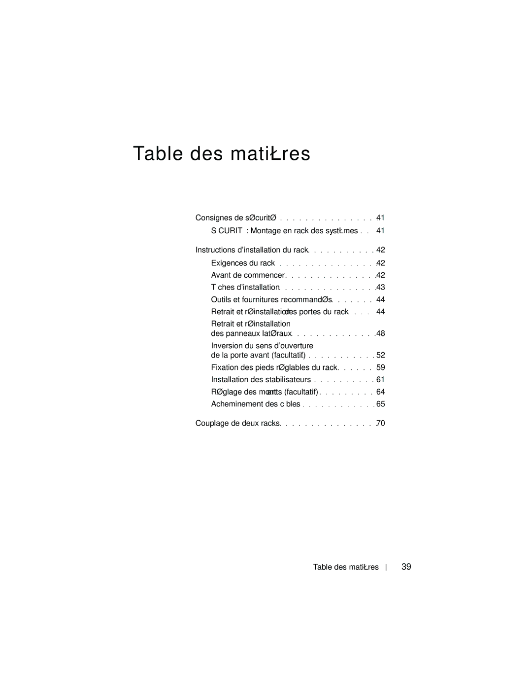 Dell 21DXJ, 4820 manual Table des matières 