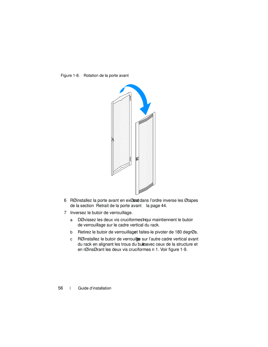 Dell 4820, 21DXJ manual Rotation de la porte avant 