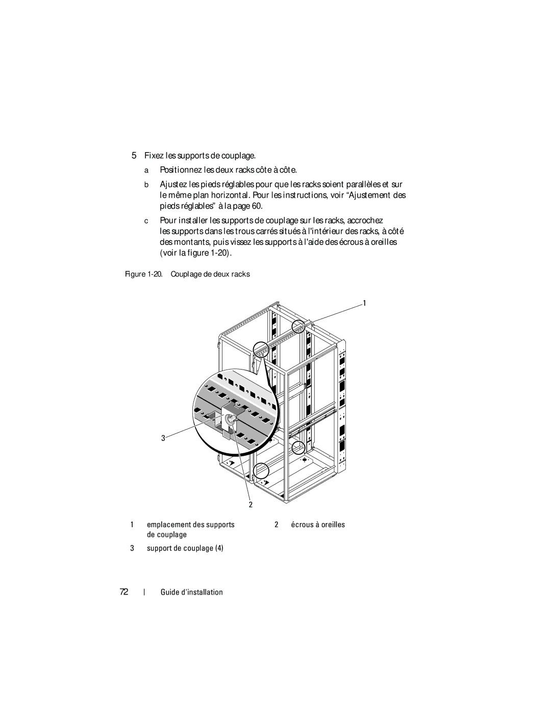 Dell 4820, 21DXJ manual Couplage de deux racks 