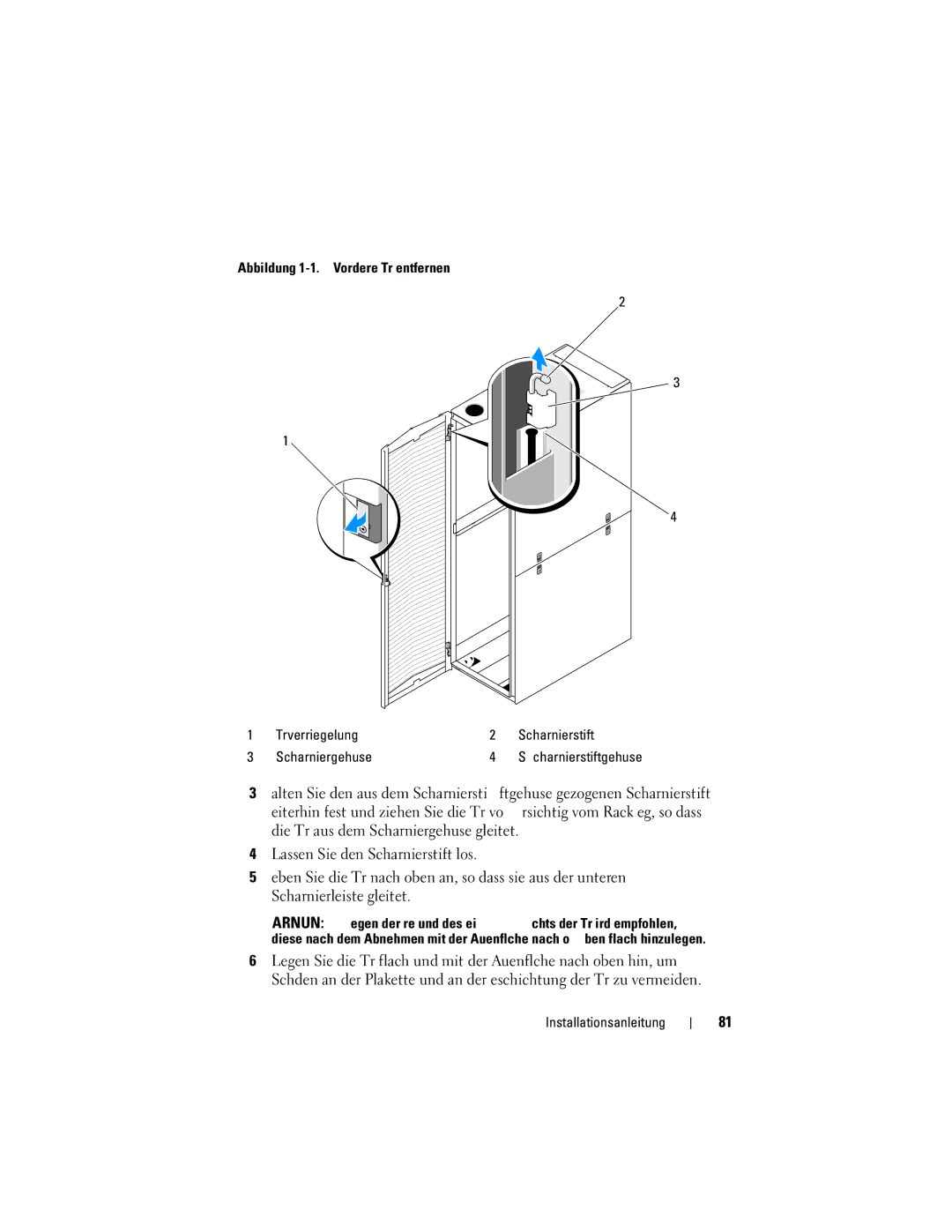 Dell 21DXJ, 4820 manual Scharnierstiftgehäuse 