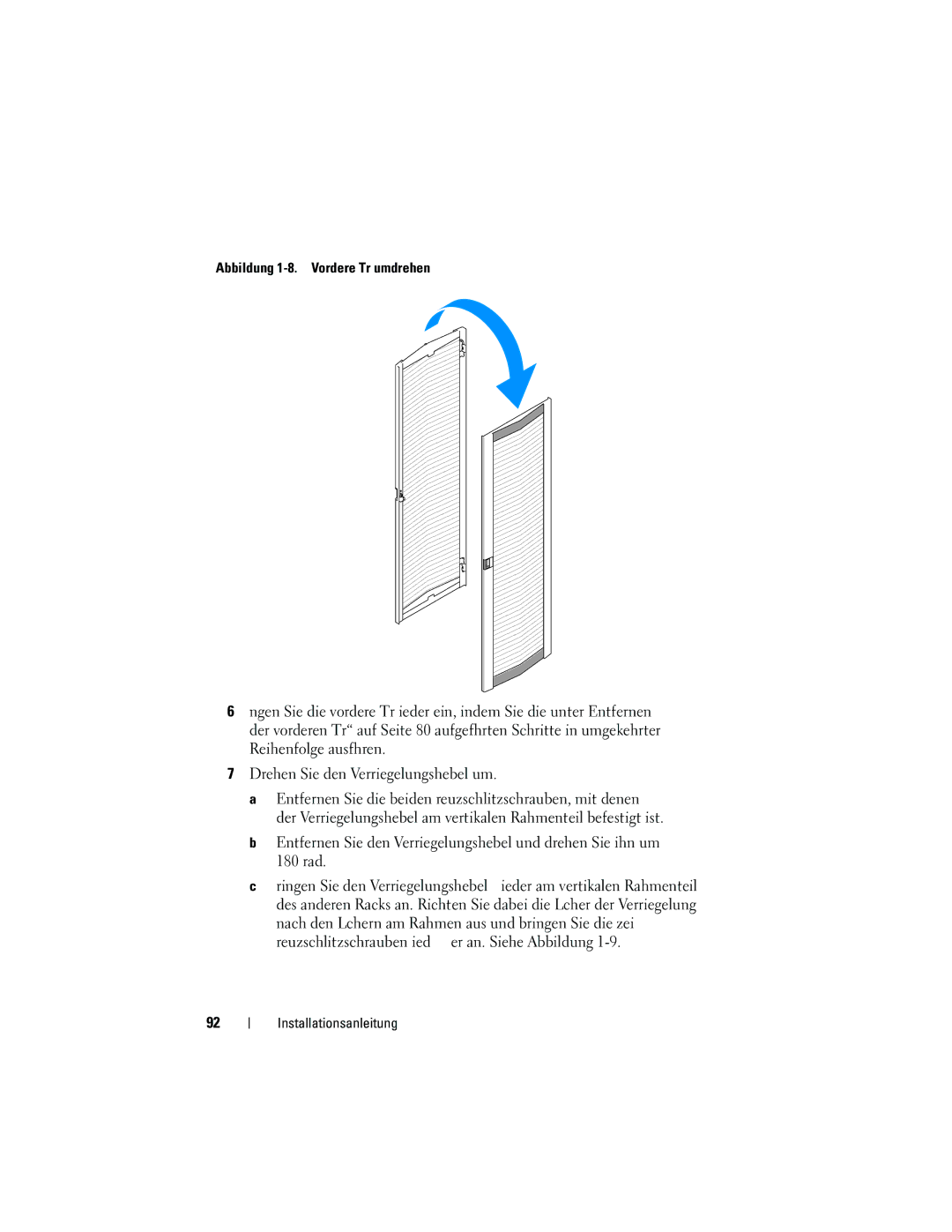 Dell 4820, 21DXJ manual Abbildung 1-8. Vordere Tür umdrehen 