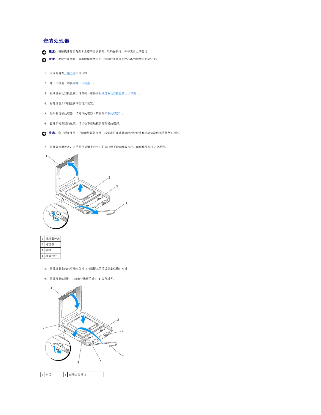 Dell 490 manual 安装处理器 