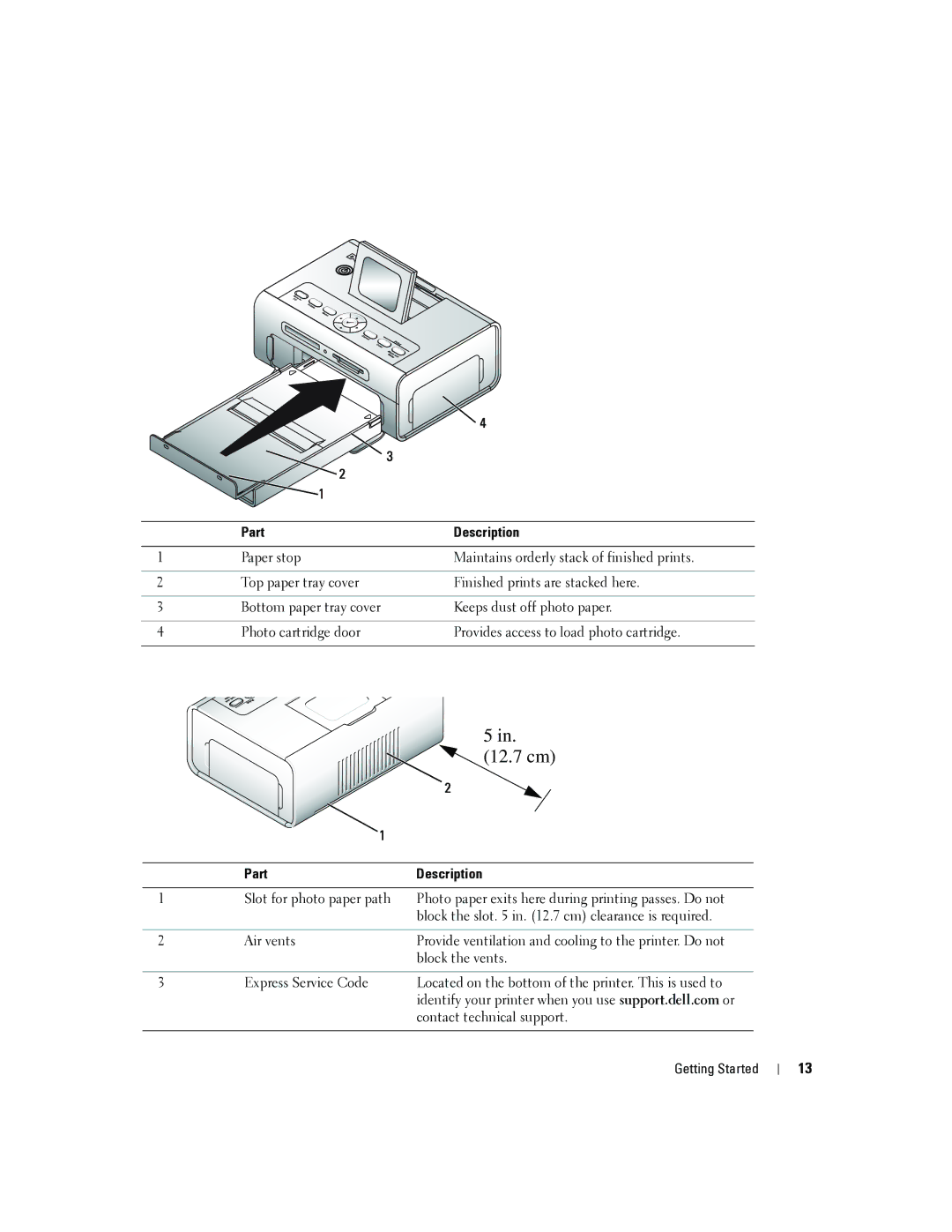 Dell 4J1412 owner manual 12.7 cm 