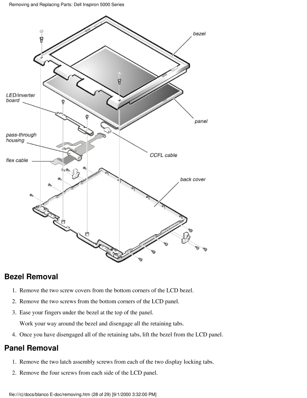 Dell 5000 warranty Bezel Removal 