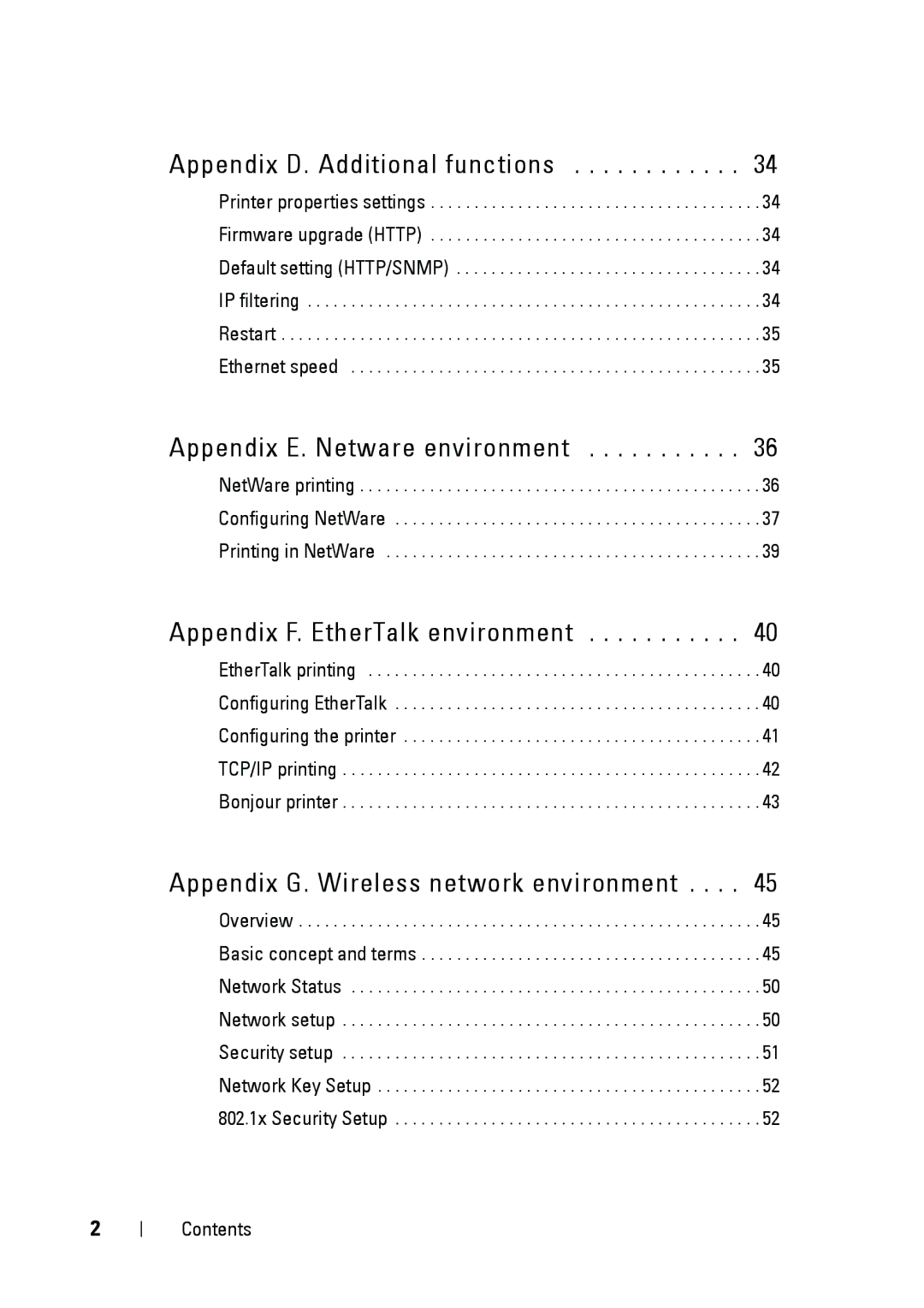 Dell 5002 manual Appendix E. Netware environment 