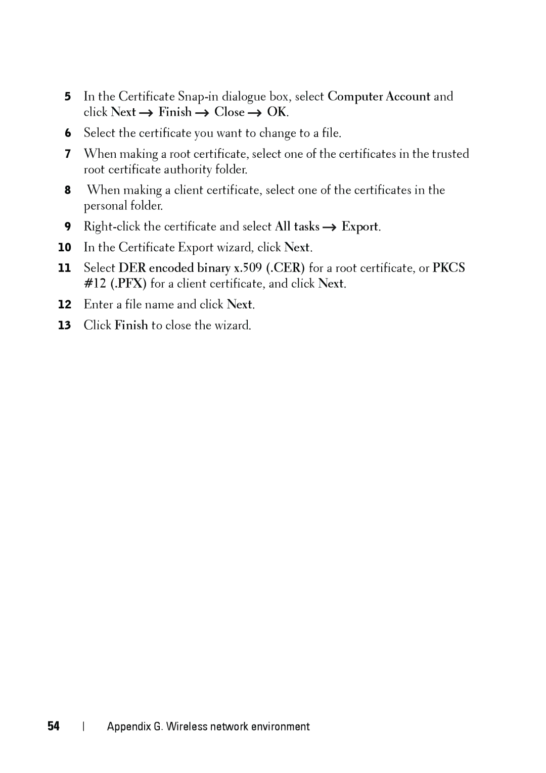 Dell 5002 manual Appendix G. Wireless network environment 