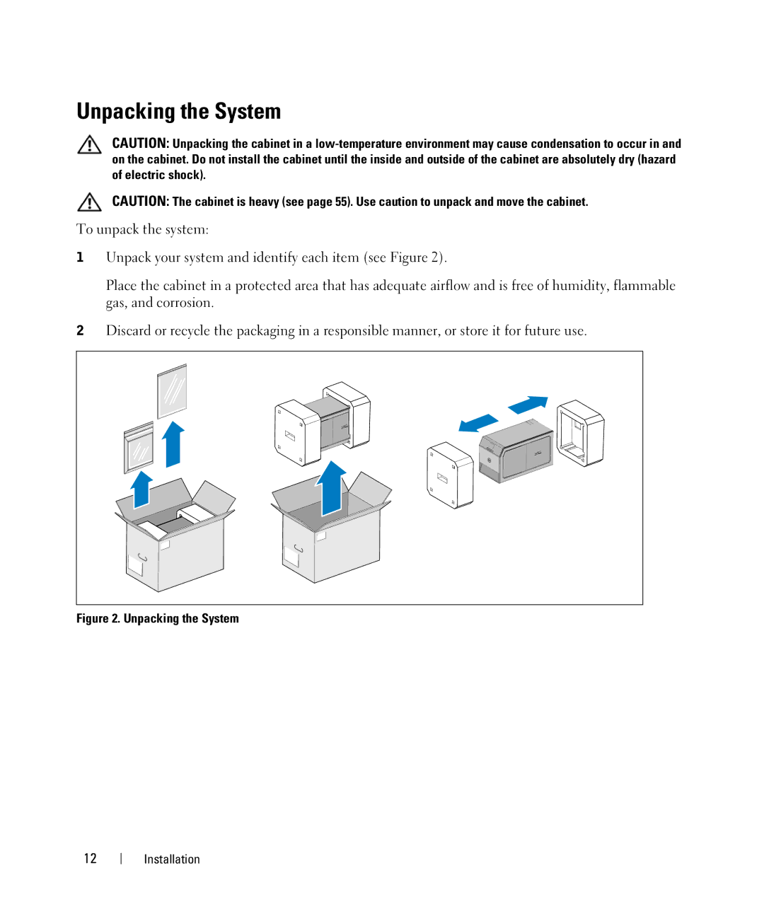 Dell 1000W, 1920W/1500W manual Unpacking the System 