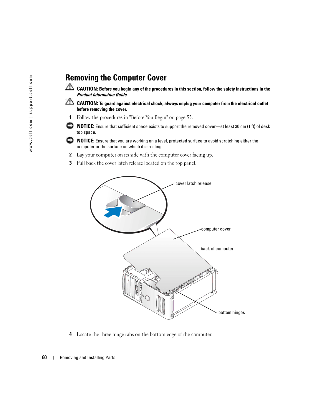 Dell 5100 manual Removing the Computer Cover 