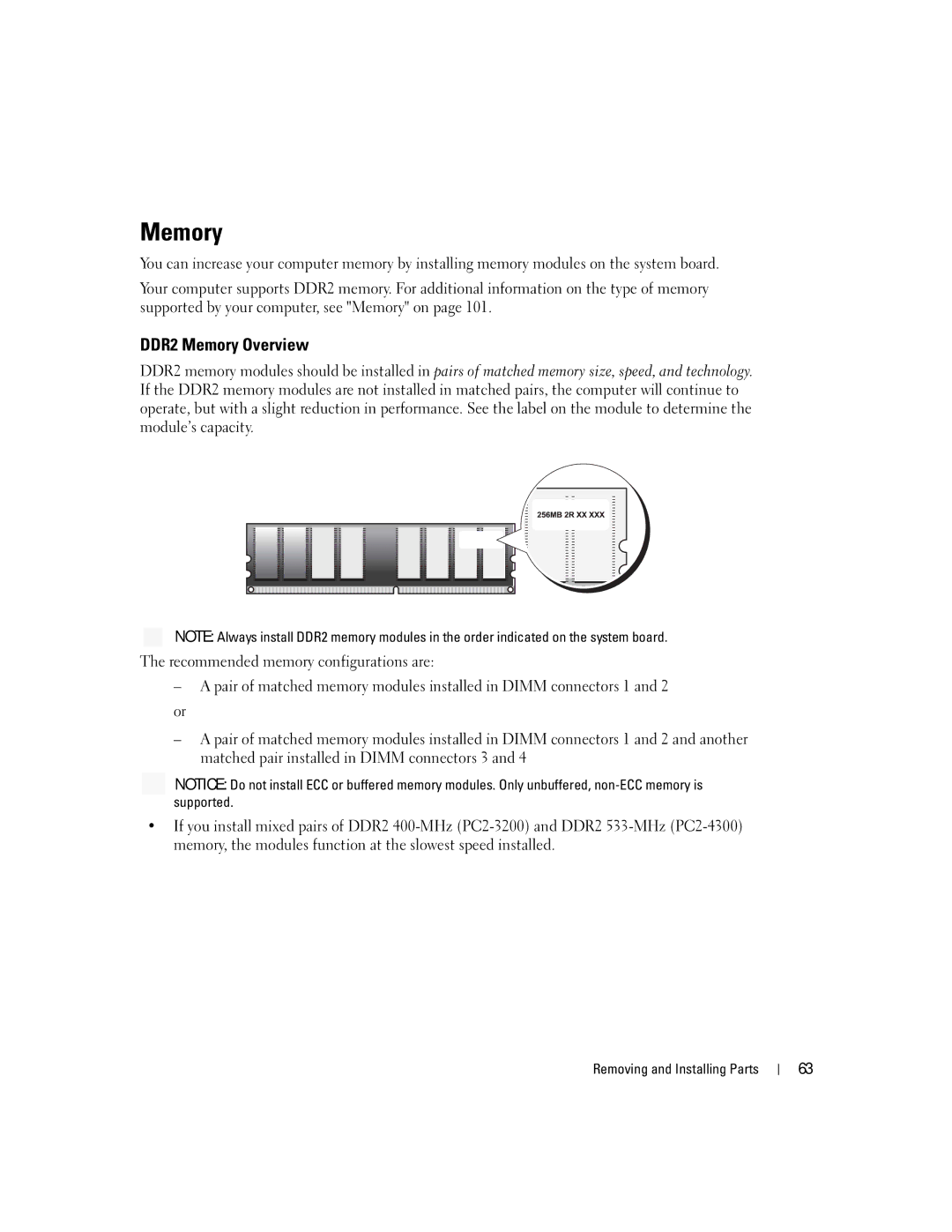 Dell 5100 manual DDR2 Memory Overview 