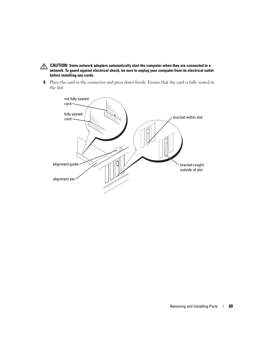 Dell 5100 manual Alignment bar Removing and Installing Parts 