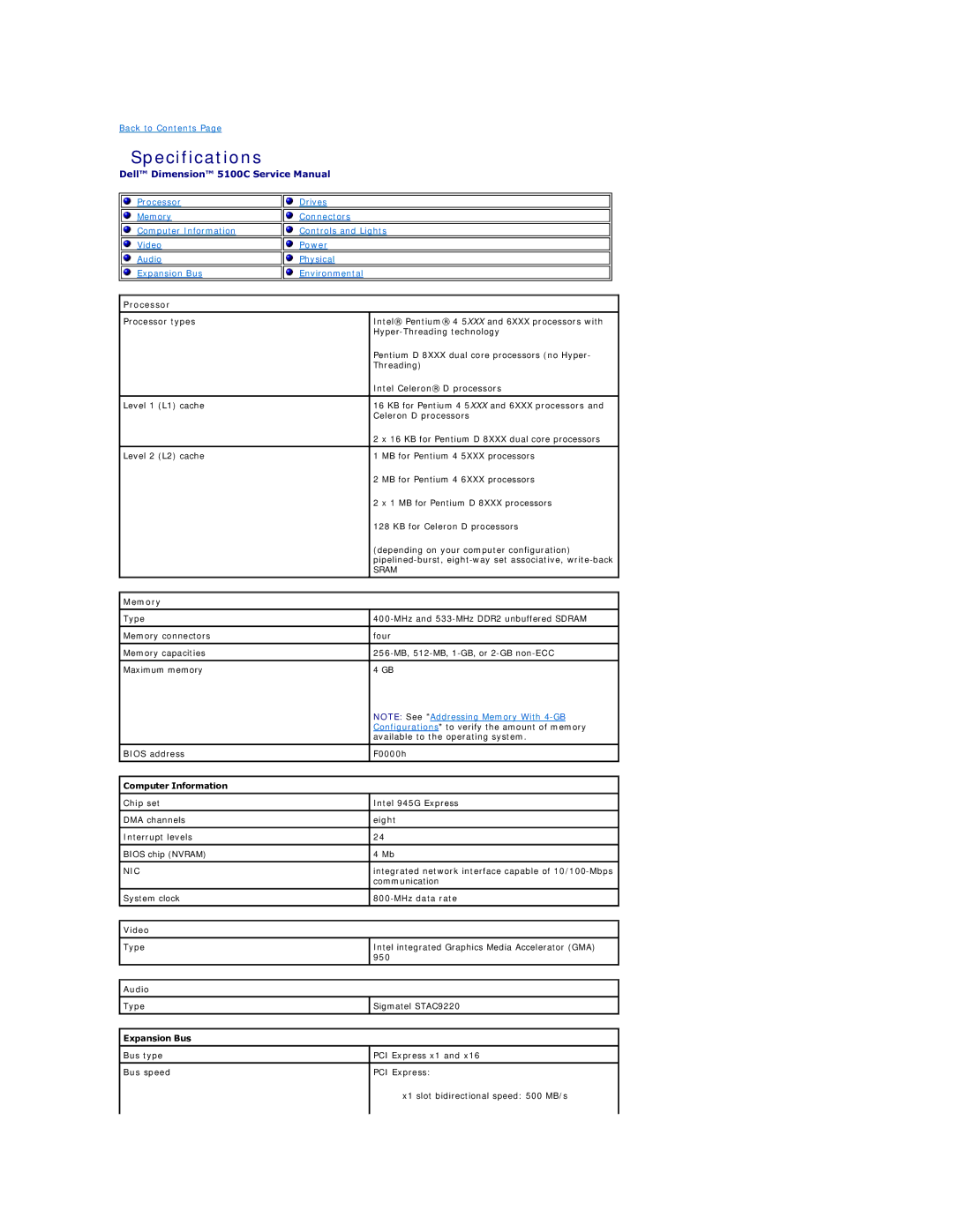 Dell 5100C specifications Specifications 