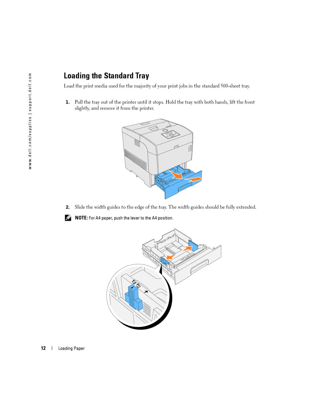 Dell 5100cn owner manual Loading the Standard Tray 