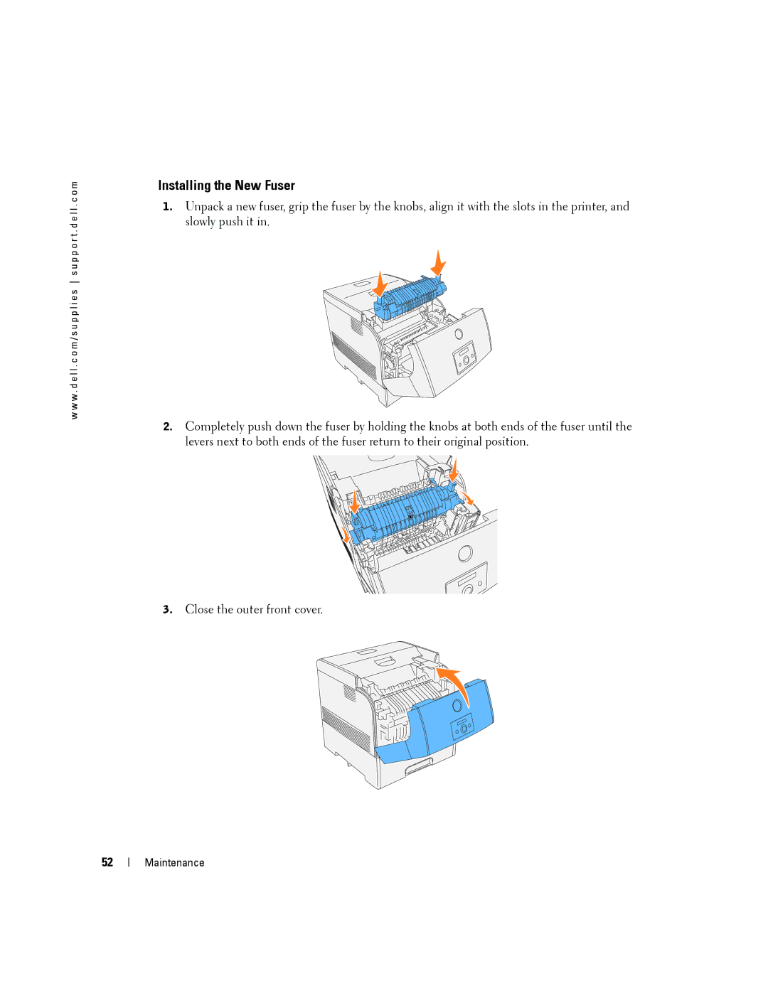 Dell 5100cn owner manual Installing the New Fuser 