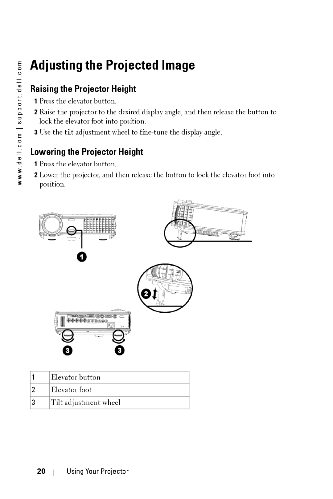 Dell 5100MP owner manual Adjusting the Projected Image 