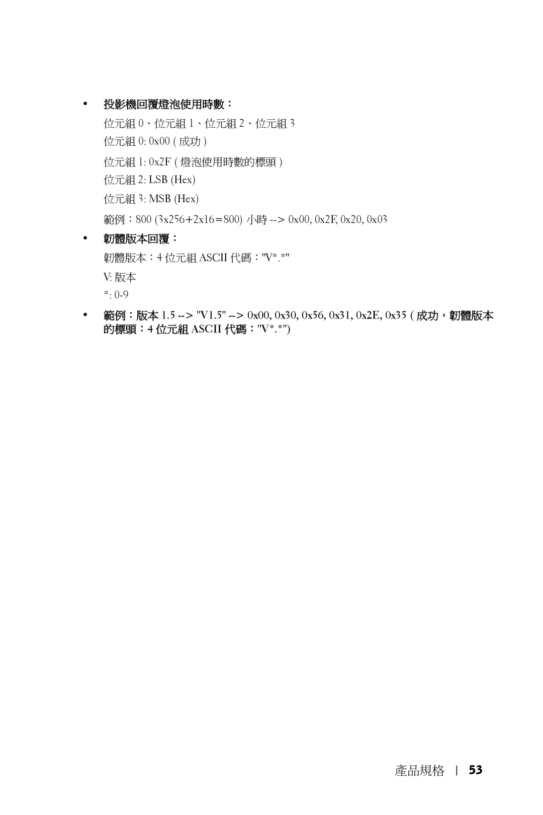 Dell 5100MP owner manual 韌體版本回覆： 