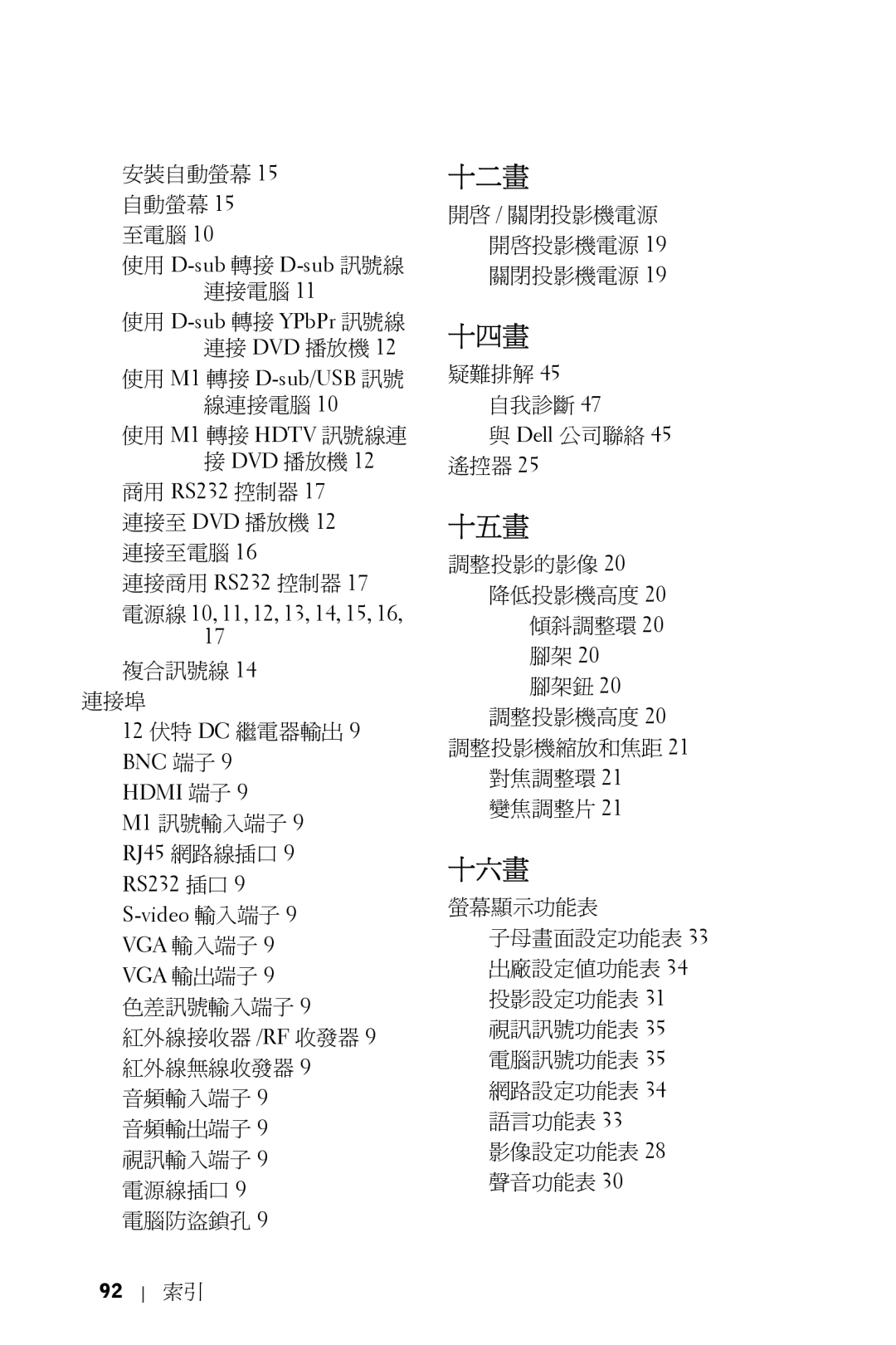 Dell 5100MP owner manual 十二畫 