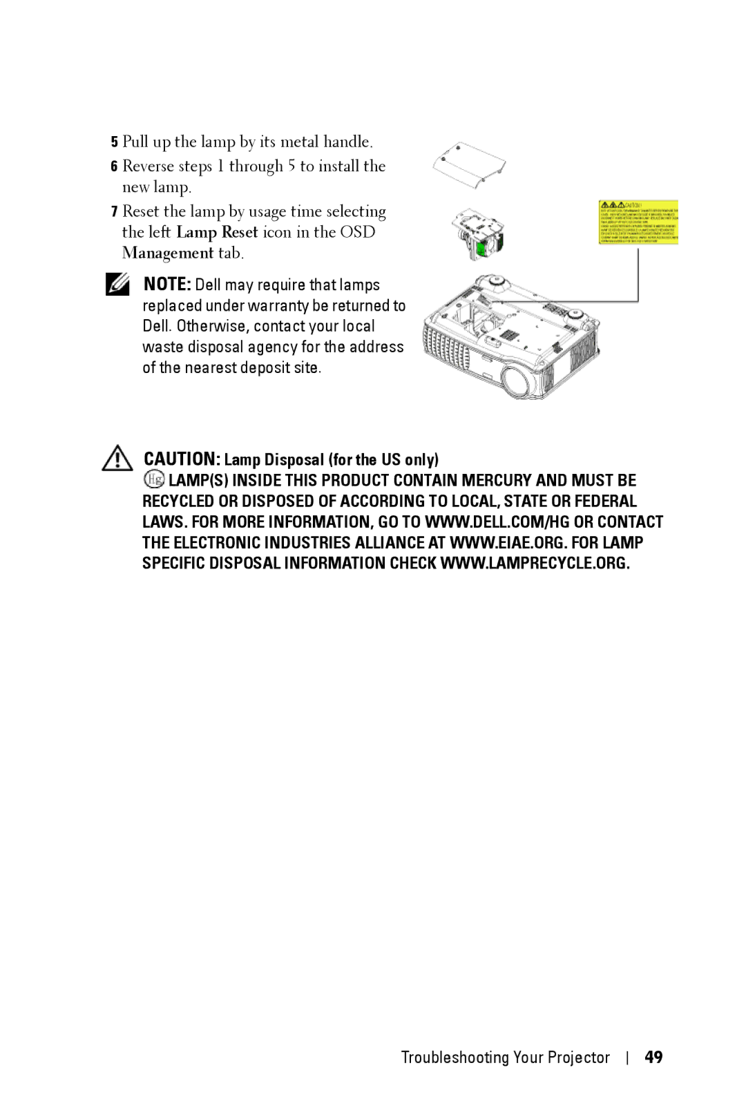 Dell 5100MP owner manual Troubleshooting Your Projector 