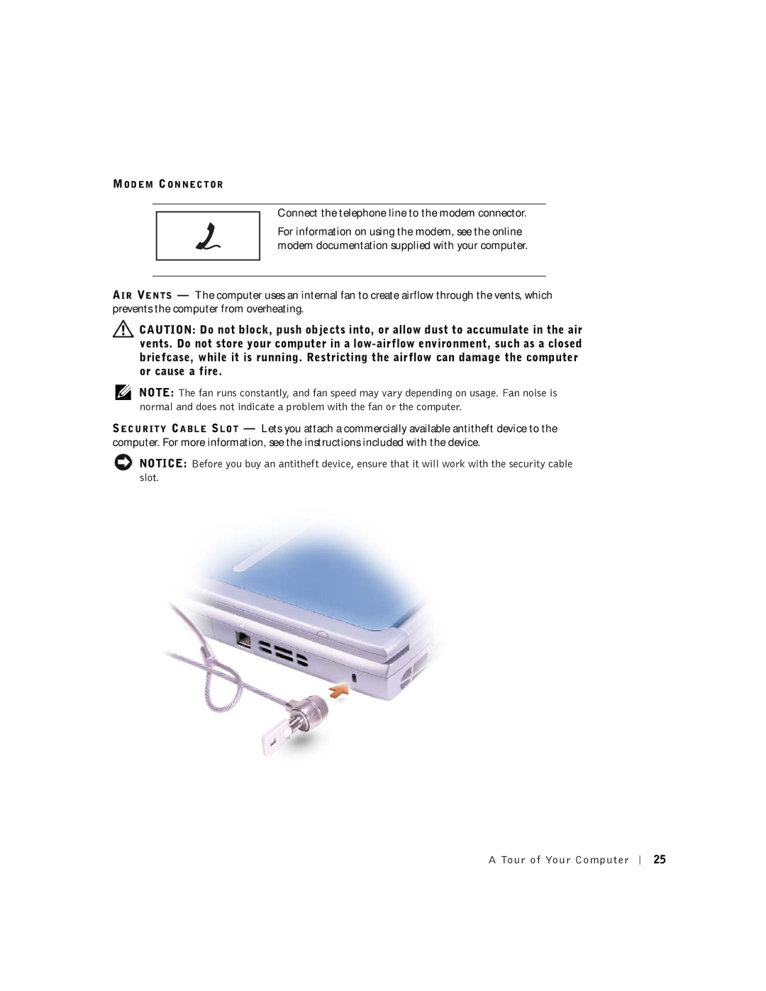 Dell 5100, 5150, PP08L, PP07L owner manual Mo D E M Co N N E C T O R 