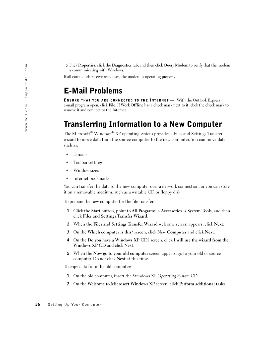 Dell 5150, 5100, PP08L, PP07L owner manual Setting Up Your Computer 