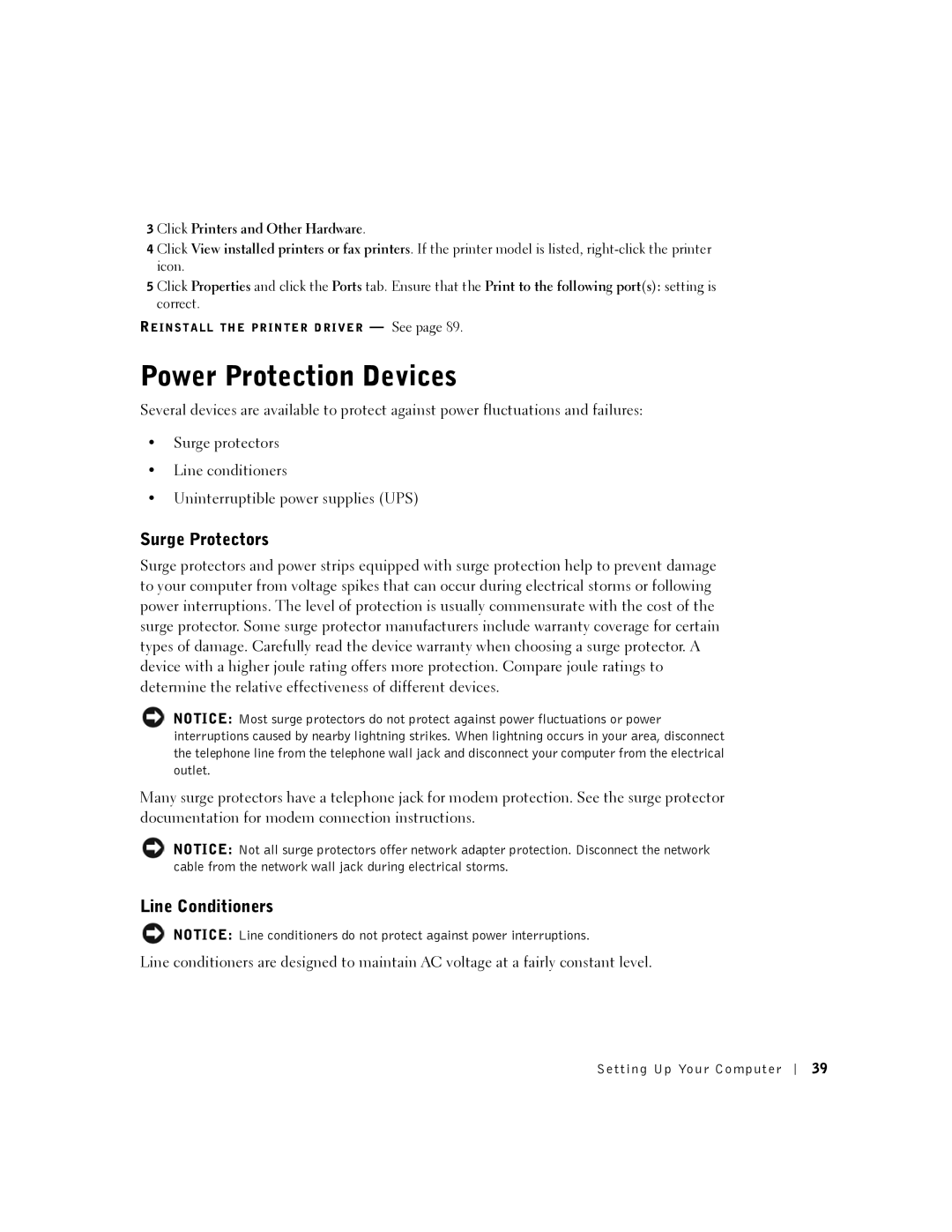 Dell PP07L, 5150, 5100 Power Protection Devices, Surge Protectors, Line Conditioners, Click Printers and Other Hardware 