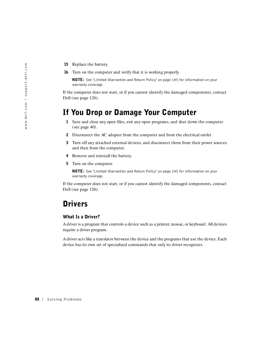 Dell 5150, 5100 manual If You Drop or Damage Your Computer, Drivers, What Is a Driver? 