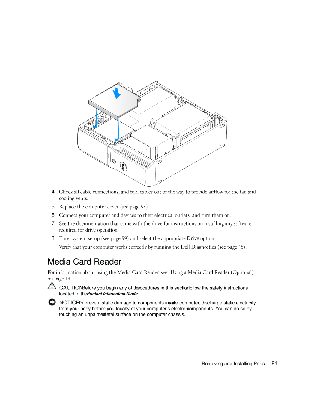 Dell 5150C owner manual Media Card Reader 