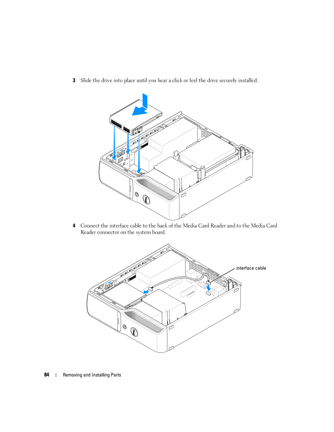 Dell 5150C owner manual Interface cable Removing and Installing Parts 