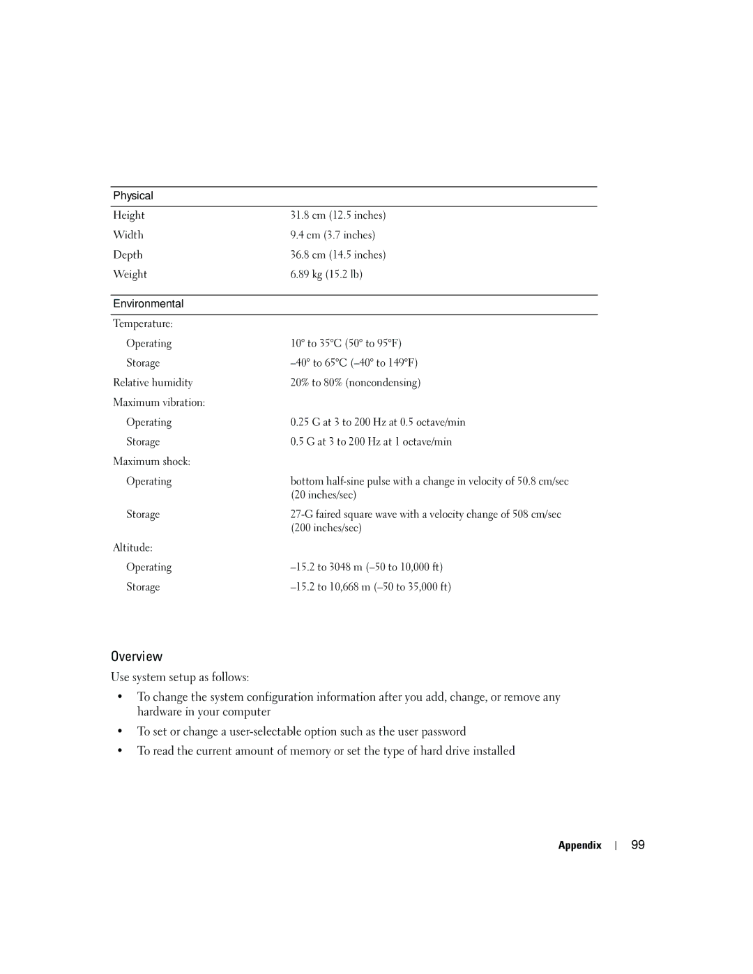 Dell 5150C owner manual System Setup, Overview 