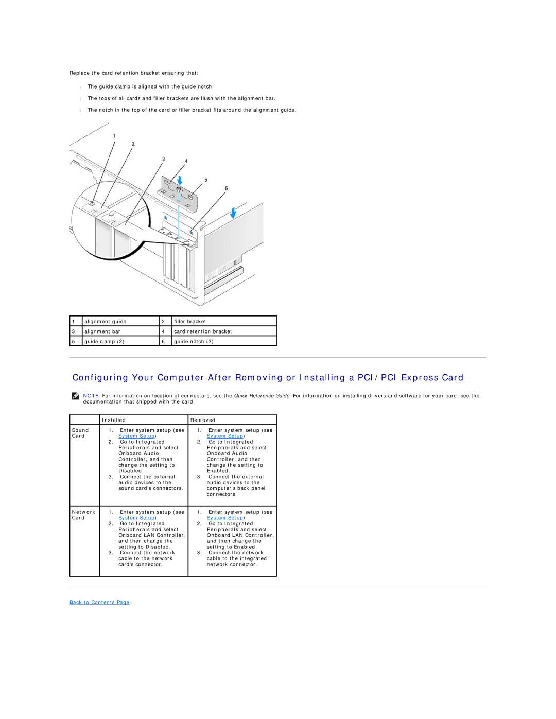 Dell 518 manual Installed Removed Sound 