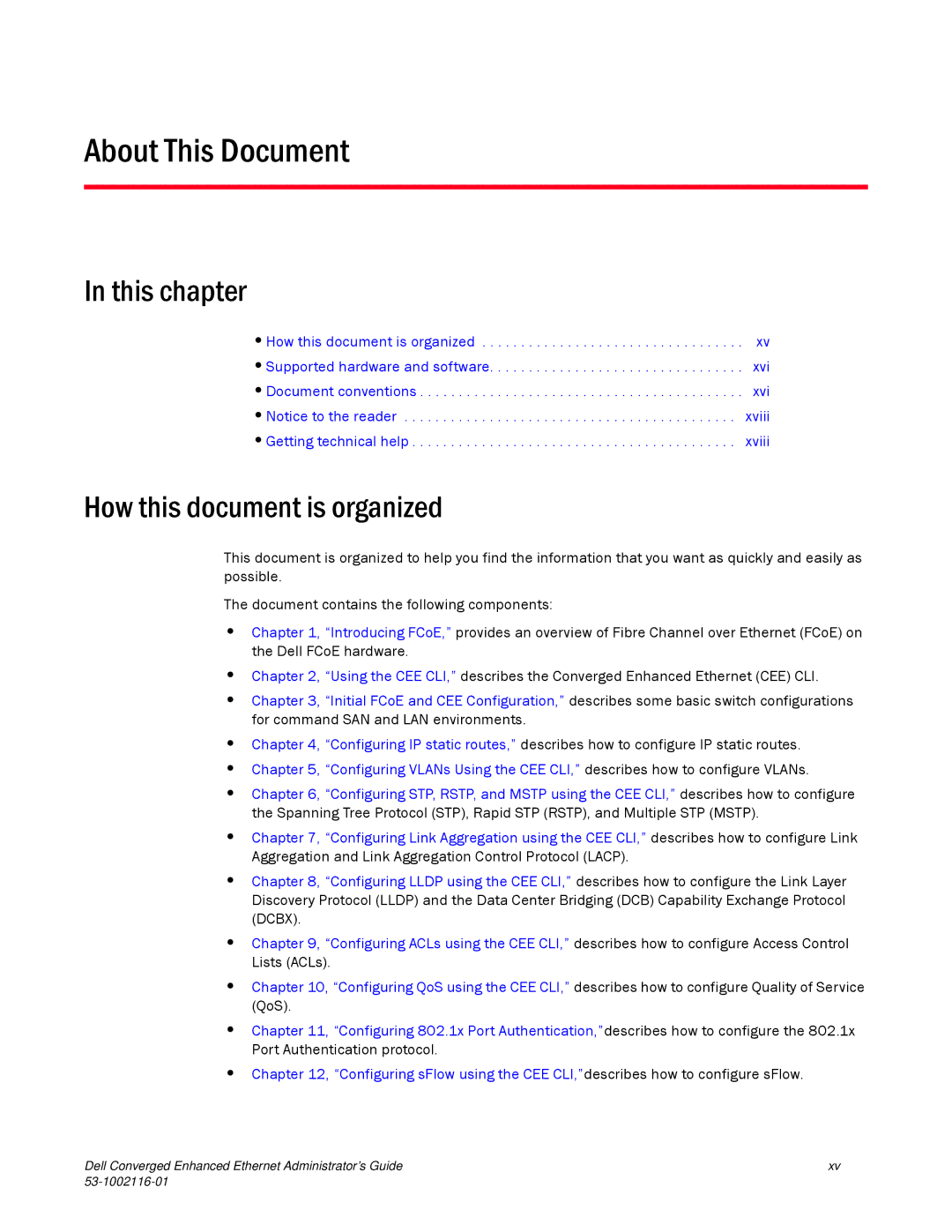 Dell 53-1002116-01 manual About This Document, This chapter, How this document is organized 