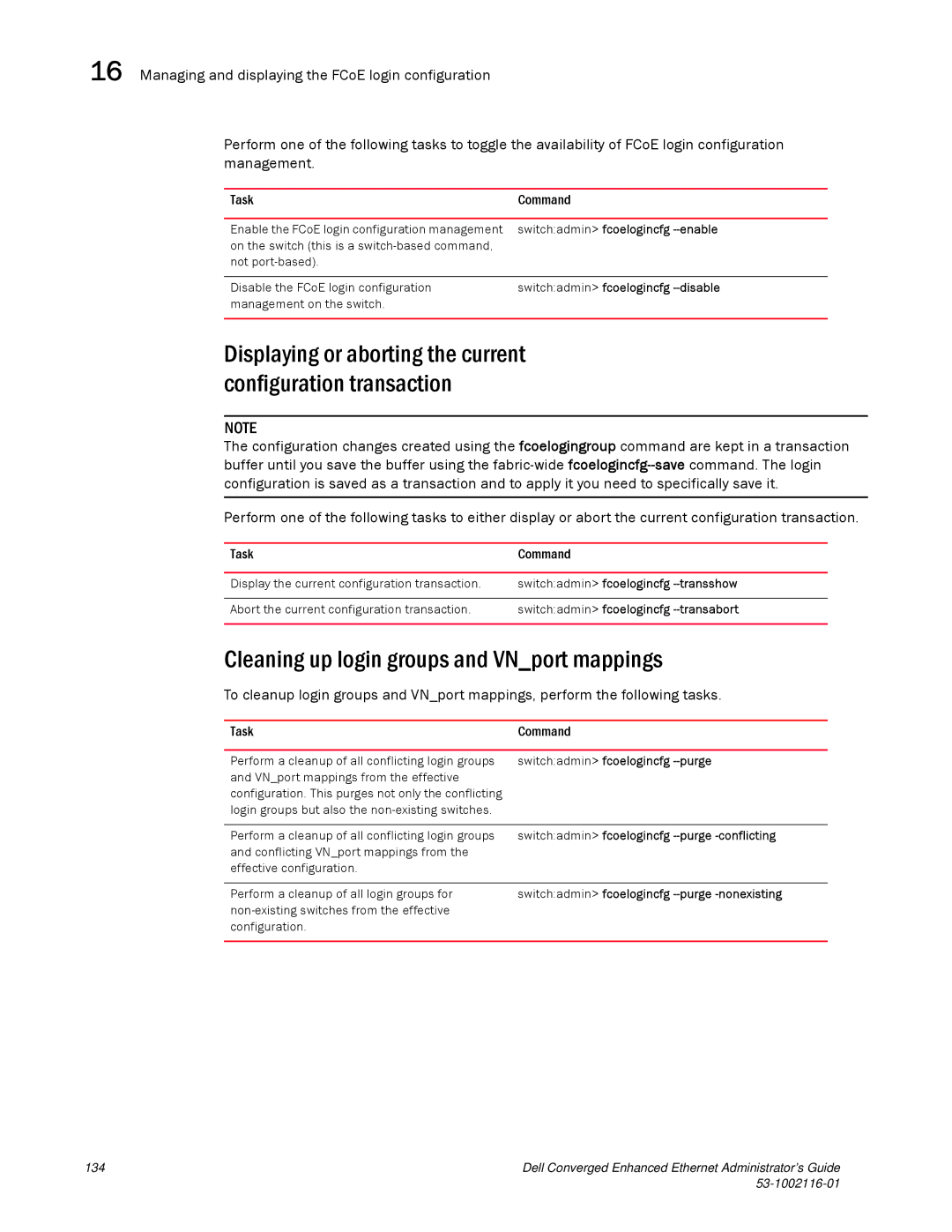 Dell 53-1002116-01 manual Displaying or aborting the current configuration transaction 