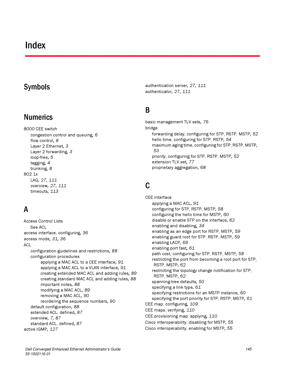 Dell 53-1002116-01 manual Index, Symbols Numerics 