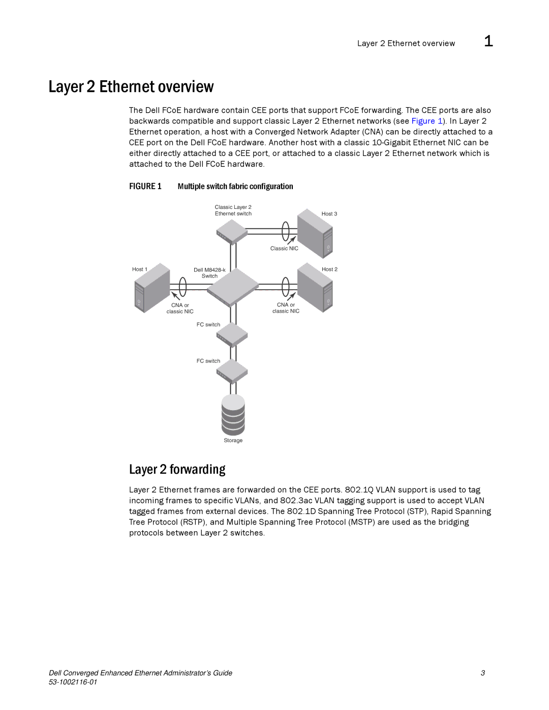 Dell 53-1002116-01 manual Layer 2 Ethernet overview, Layer 2 forwarding 