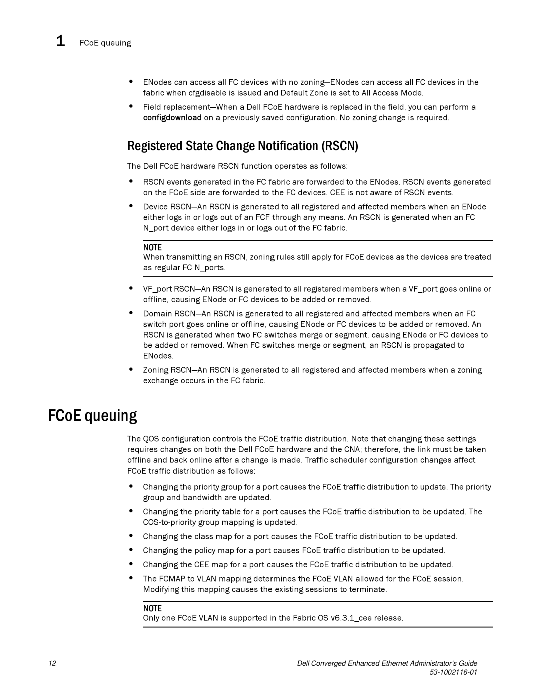 Dell 53-1002116-01 manual FCoE queuing 