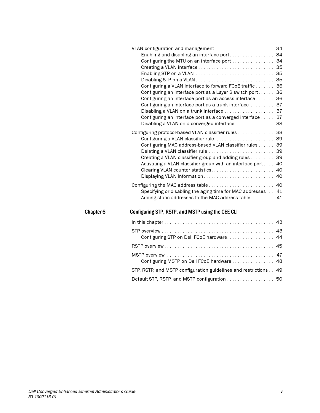 Dell 53-1002116-01 manual Chapter Configuring STP, RSTP, and Mstp using the CEE CLI 